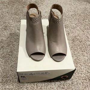 Light grey suede Size 7 Anthropologie heeled sandals